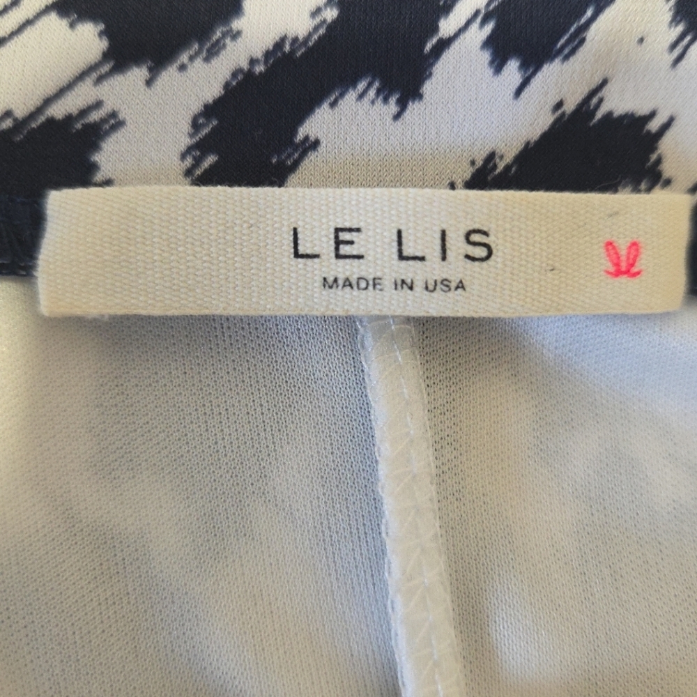 Le Lis Women's Navy +White Animal Print Skirt Sz XL Made In USA - Picture 5 of 7